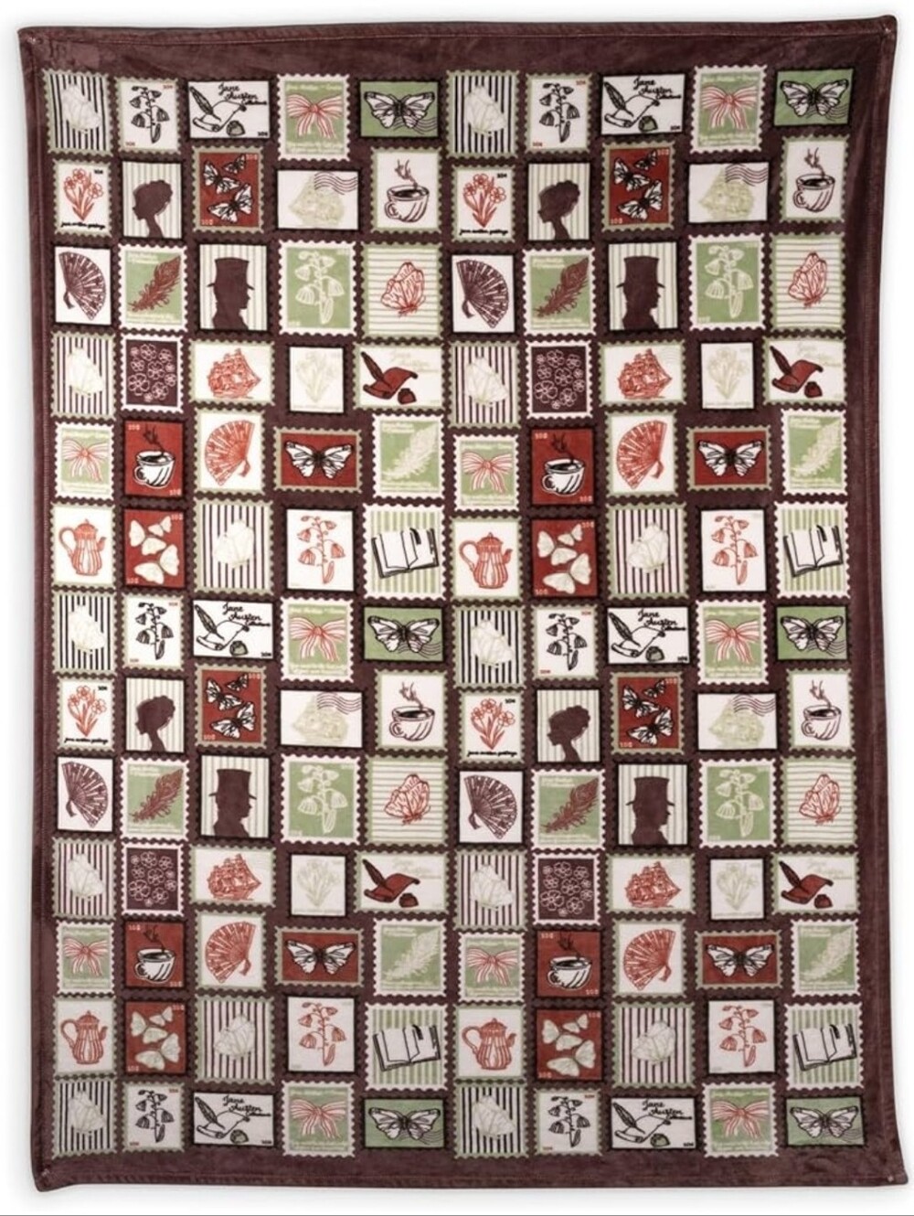 NIB Cozy Jane Austen Fleece Throw Blanket. Literary Romance Classic Literature